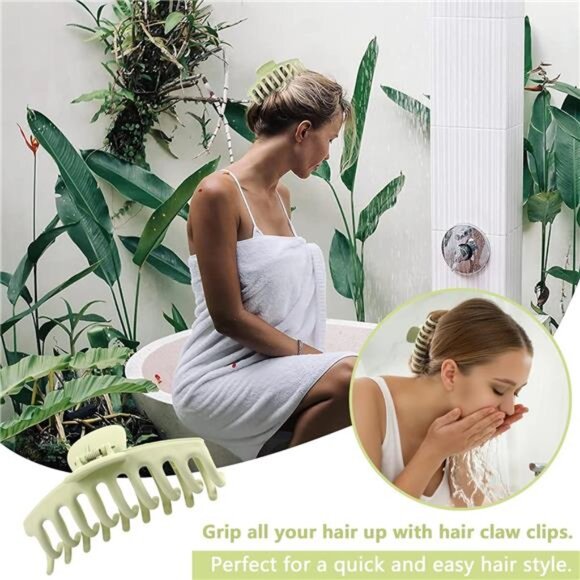 Large Hair Claw Clips for Women, Big Matte Hair Clips 8 pack - Picture 5 of 7